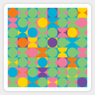 Retro 1960s Psychedelic Bright Circle Pattern Sticker